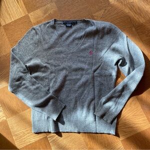 Ralph Lauren Sport gray v neck sweater
